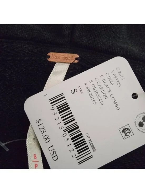 Free People XOXO Hoodie Oversized Athleisure Boho Grunge Streetwear Womens S - Picture 7 of 7